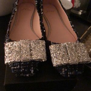 JCrew Plaid Sparkle Bow tie Shoes